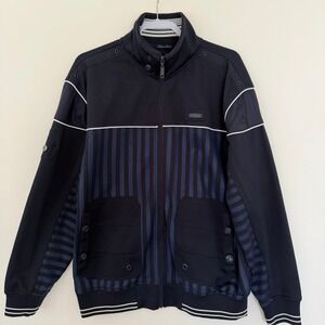 Parish Nation Mens 2XL Navy Blue Tried & True Graphic Full Zip Track Jacket